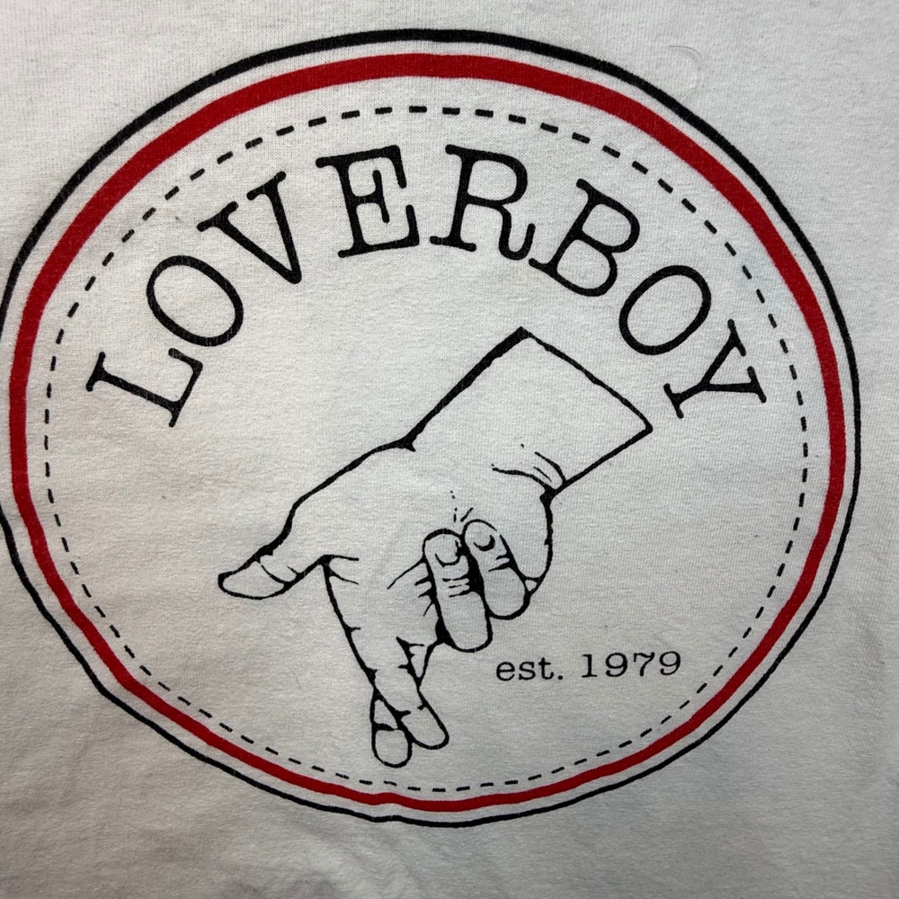 Loverboy concert shirt 2017 Tour T-Shirt Mens 2XL White Red rock 80s band